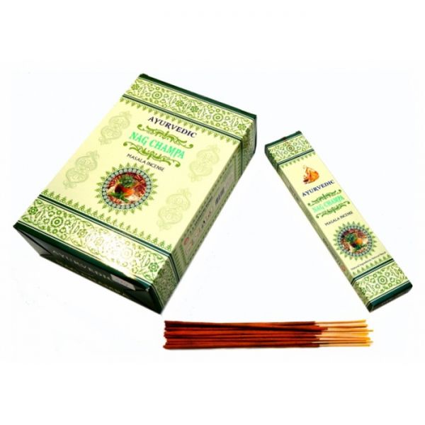 Ароматичні палички пилкові натуральні Наг Чампа Ayurvedic Nag Champa (плоска пачка)