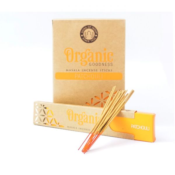 Аромапалочки пыльцевые натуральные Пачули ORGANIC GOODNESS MASALA  PATCHOULI 15 гр