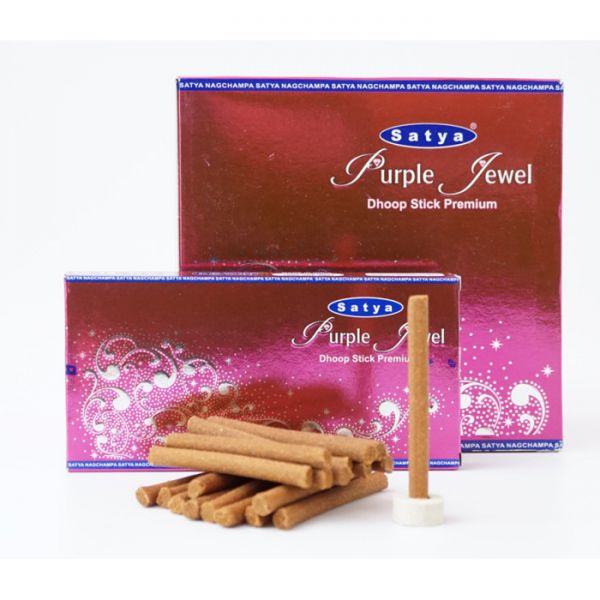 Ароматические палочки Фиолетовая Драгоценность SATYA PURPLE JEWEL DHOOP (безосновные)