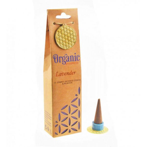 Пахощі ароматичні конуси з керамічною підставкою Лаванда ORGANIC GOODNESS