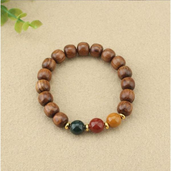 Браслет Дерев'яний з каменем золоте дерево