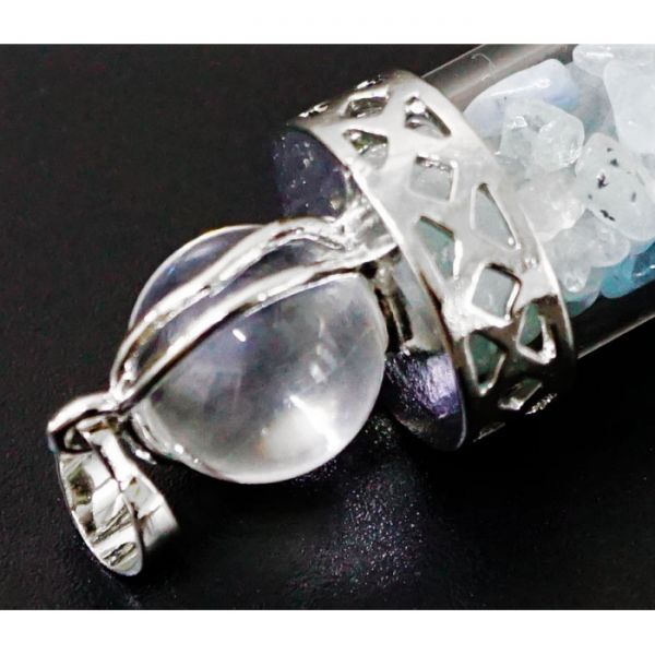 Чакральний жезл з кам'яною крихтою Аквамарин