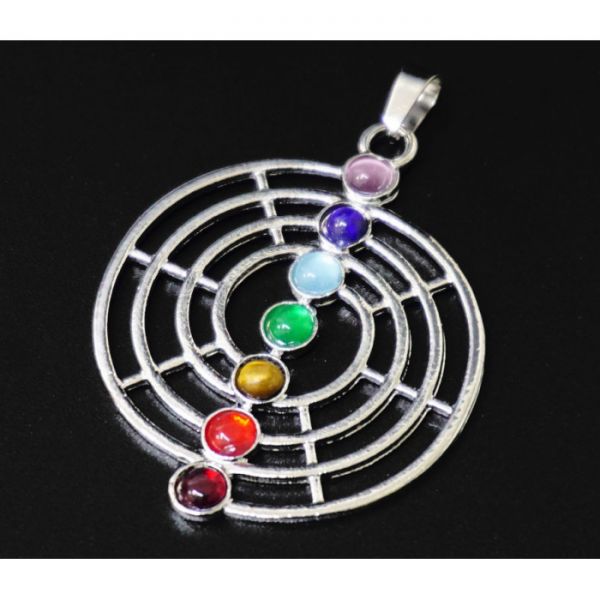 Кулон білий метал "7 чакр" Чо Ку Рей