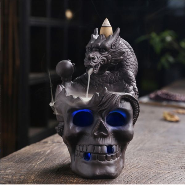 Підставка Рідкий дим кераміка "Драконовий череп LED"