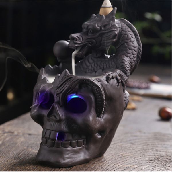 Підставка Рідкий дим кераміка "Драконовий череп LED"