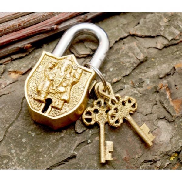 Замок навесной бронзовый  Ганеш